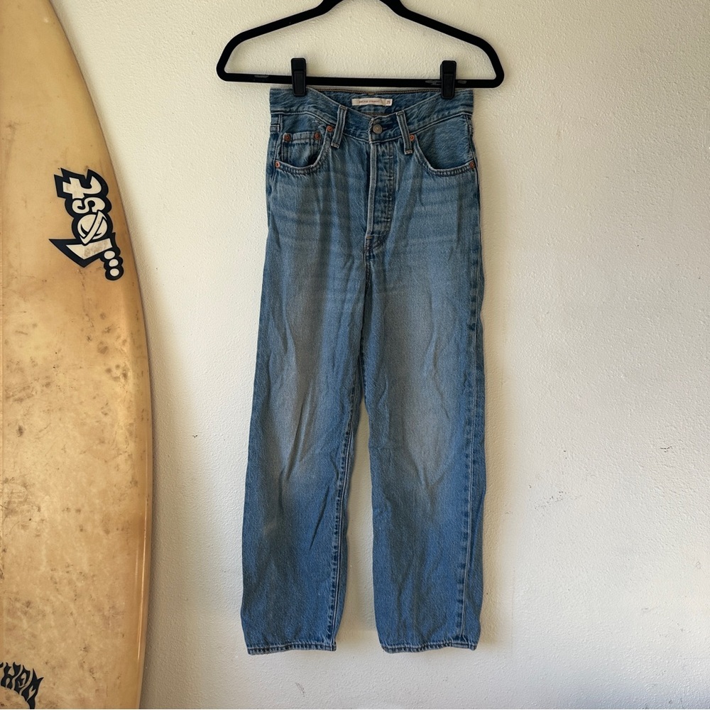 LEVI’S RIBCAGE Super High Rise Straight Jeans Baggy 25 - Picture 6 of 11